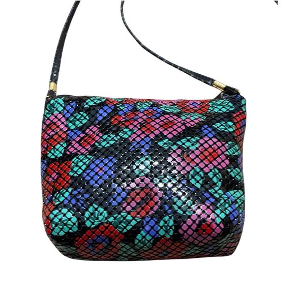 Vintage Unbranded Multi Color Floral Beaded Crossbody Bag and Change Purse - Picture 10 of 15